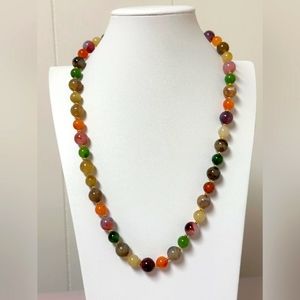 Vintage Multicolor Semi Precious Stone Necklace. 24”